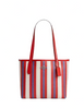 Coach Small City Tote With Stripe Print