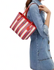 Coach Small City Tote With Stripe Print