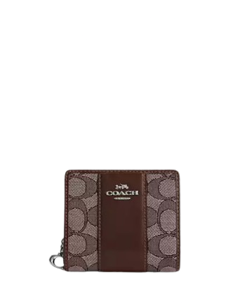 Coach Snap Wallet In Signature Jacquard