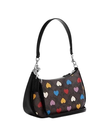 Coach Teri Shoulder Bag In Signature Canvas With Heart Print