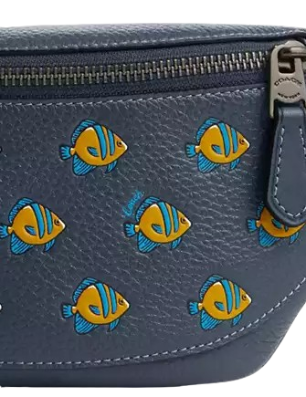 Coach Warren Mini Belt Bag With Fish Print