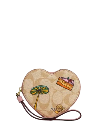 Coach Coach X Observed By Us Heart Coin Case In Signature Canvas