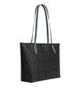 Coach Zip Top Tote In Signature Canvas With Horse And Sleigh