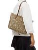 Coach Zip Top Tote In Signature Canvas With Star And Snowflake Print