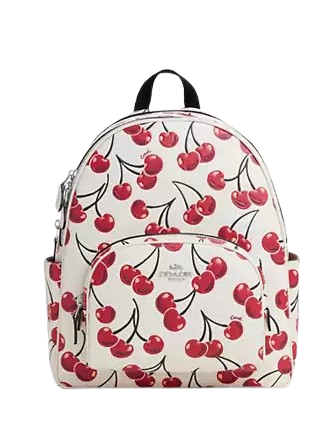 Coach Court Backpack With Cherry Print