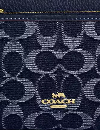 Coach Double Zip Wallet In Signature Denim