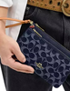 Coach Double Zip Wallet In Signature Denim