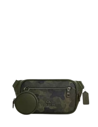 Coach Elias Belt Bag In Signature Camo Print Dark Shamrock Multi