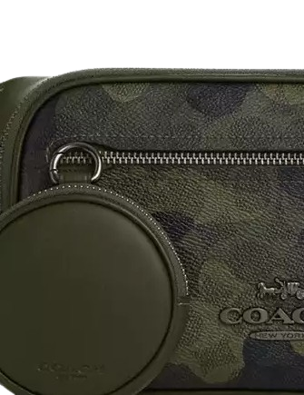 Coach Elias Belt Bag In Signature Camo Print Dark Shamrock Multi