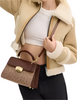 Coach Eliza Top Handle Bag In Signature Canvas Tan Brown