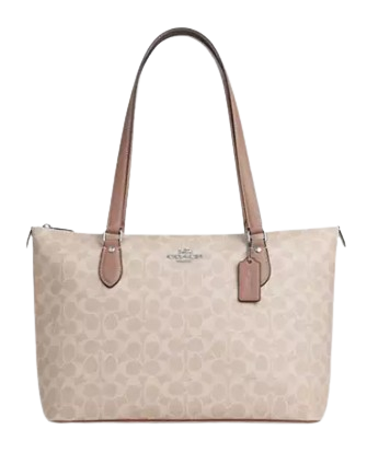 Coach Gallery Tote Bag In Signature Canvas Sand Taupe