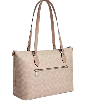 Coach Gallery Tote Bag In Signature Canvas Sand Taupe