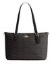 Coach Gallery Tote Bag In Signature Canvas Walnut Black