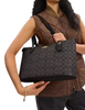 Coach Gallery Tote Bag In Signature Canvas Walnut Black