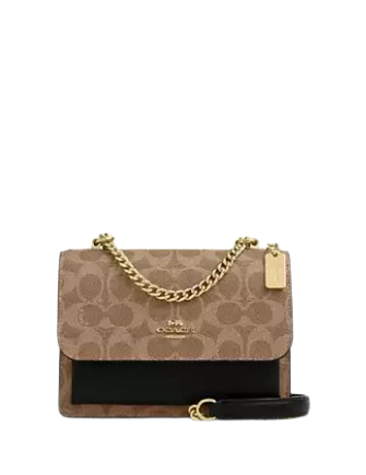 Coach Mini Klare Crossbody Bag In Signature Canvas Tan Black