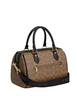 Coach Rowan Satchel Bag In Signature Canvas Tan Black