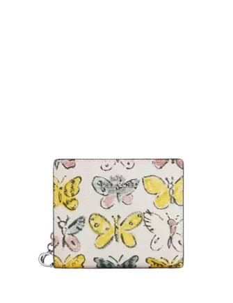 Coach Snap Wallet With Butterfly Print Chalk