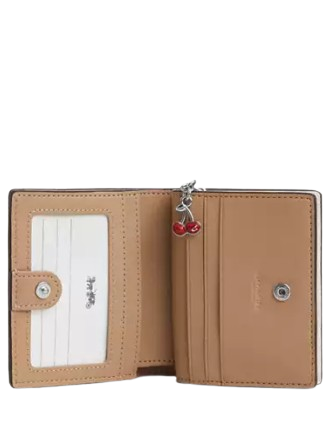 Coach Snap Wallet With Cherry Print Chalk