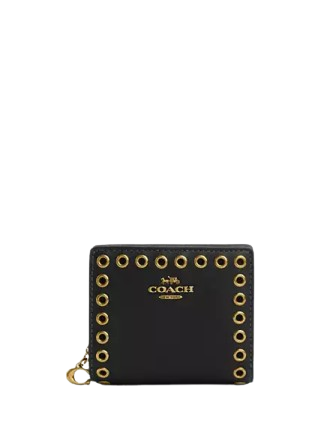 Coach Snap Wallet With Grommets Black