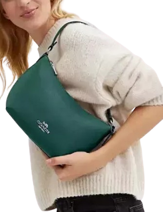 Coach Zip Top Shoulder Bag Emerald Green