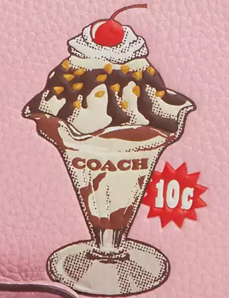 Coach Corner Zip Wristlet With Sundae Graphic