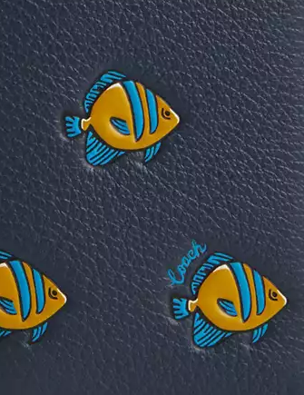 Coach Id Wallet With Fish Print