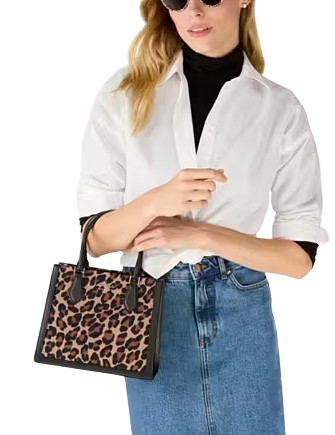 Kate Spade New York Ellie Spotted Leopard Canvas Small Tote