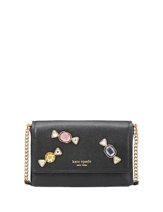 Purl Embellished Flap Chain Wallet