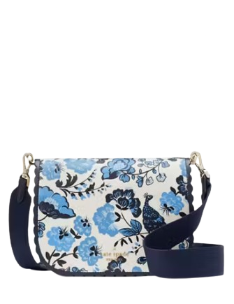 Kate Spade New York Madison Peacock Floral Printed Saddle Bag