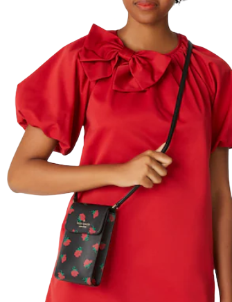 Kate Spade New York Black & Red Cherry-Print Flap Backpack