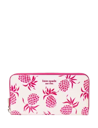 Kate Spade New York Morgan Pineapple Embossed Zip Around Continental Wallet