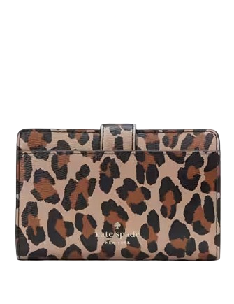 Kate Spade New York Phoebe Spotted Leopard Turnlock Medium Wallet