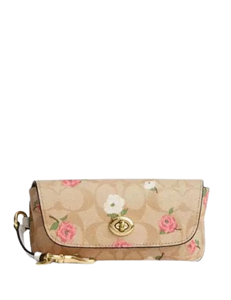 Coach Sunglass Case In Signature Canvas With Floral Print