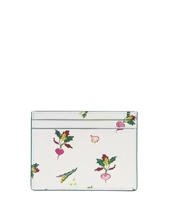 Kate Spade New York Harvest Time Garden Print Small Slim Card Holder Cream 