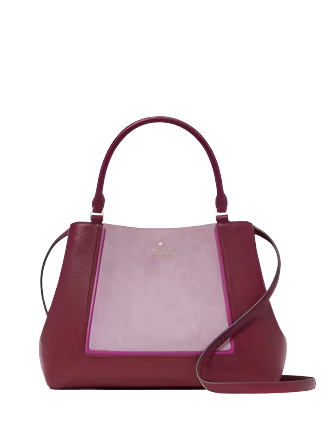 Kate Spade New York Lena Suede Colorblock Medium Satchel Blackberry Preserves