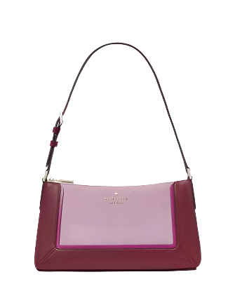 Kate Spade New York Lena Suede Colorblock Medium Shoulder Bag Blackberry Preserves