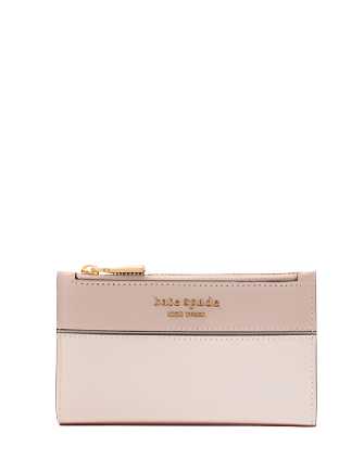 Kate Spade New York Morgan Colorblocked Small Slim Bifold Wallet Pale Dogwood