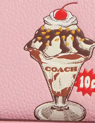 Coach Long Zip Around Wallet With Sundae Graphic