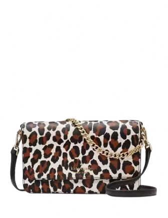 Kate Spade New York Madison Spotted Leopard Willow Small Flap Crossbody