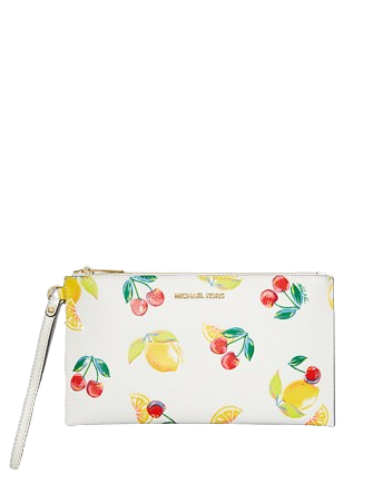 Michael Michael Kors Jet Set Travel Large Sequined Fruit Print Wristlet