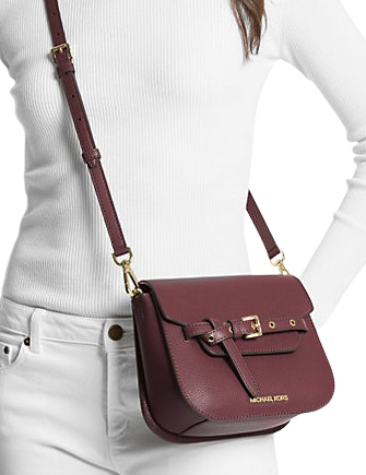 Michael Michael Kors Emilia Small Leather Crossbody Bag Oxblood 