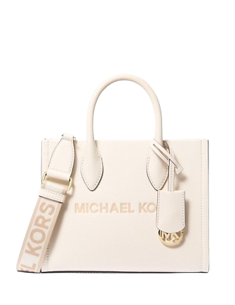 Michael Michael Kors Mirella Small Pebbled Leather Crossbody Bag Light Cream