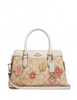 Coach Mini Darcie Carryall In Signature Canvas With Floral Applique