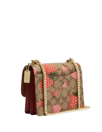 Coach Mini Klare Crossbody In Signature Canvas With Wild Strawberry Print