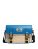 Coach Track Crossbody In Colorblock Signature Canvas With Coach Stamp