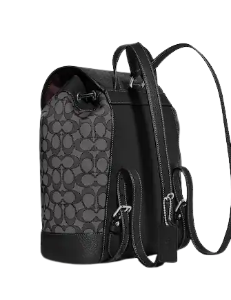 Coach Dempsey Drawstring Backpack In Signature Jacquard With Coach Patch And Stripe