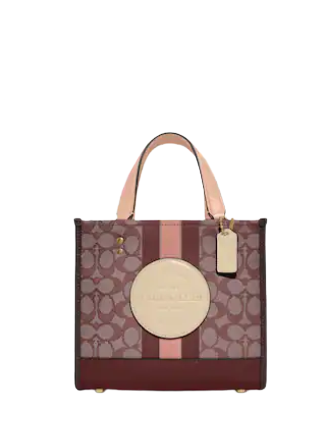 Coach Dempsey Tote 22 In Signature Jacquard With Stripe And Coach