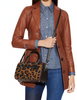 Coach Rowan Satchel In Signature Canvas With Leopard Print