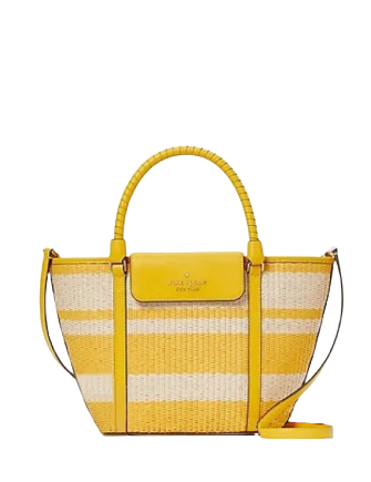 Kate Spade New York Leather Trimmed Tote w/ Tags - Yellow Totes